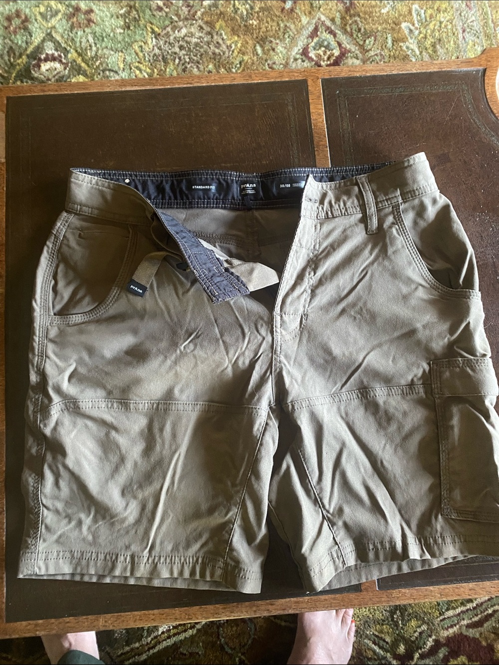 Prana Unisex Olive Green Cargo Shorts